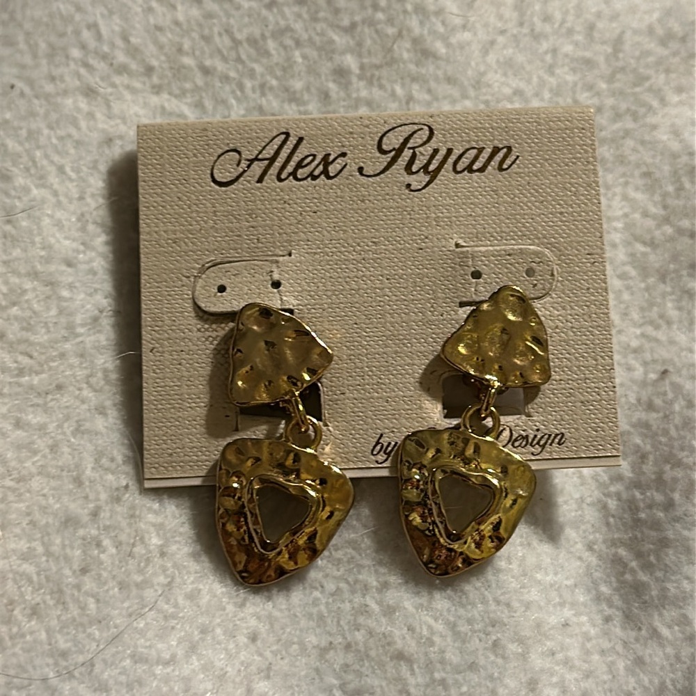 Alex Ryan Clip On Gold Triangle Earrings